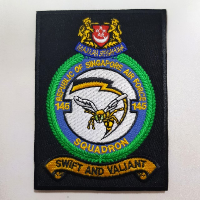 RSAF Singapore Air Force 145 Squadron F16D Block 52+ Velcro Patch