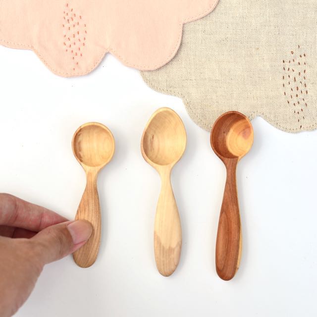 wooden baby spoons