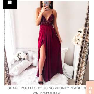 Power of Love Maxi Dress in Wine