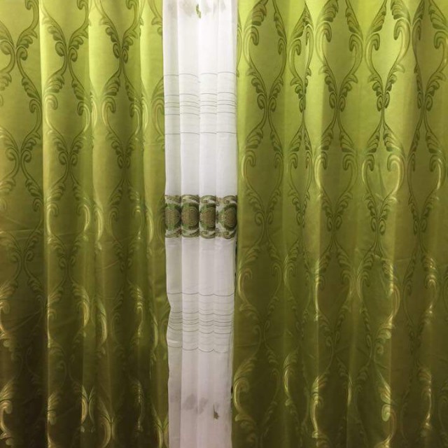 Vestment Silk Brocade fabric Gold & Green 44"BRO79[4]