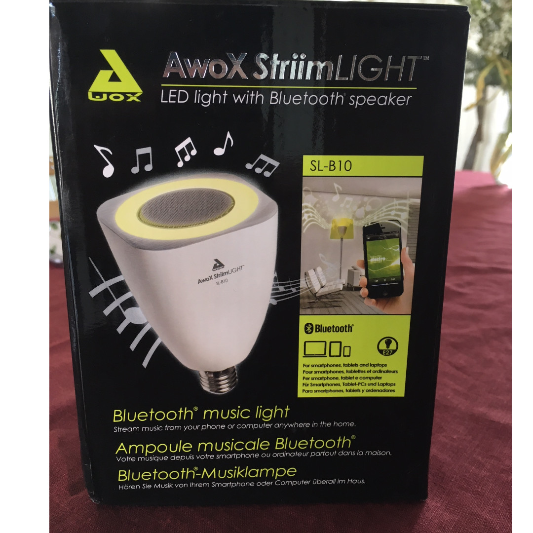 awox striimlight led light bulb bluetooth speakers