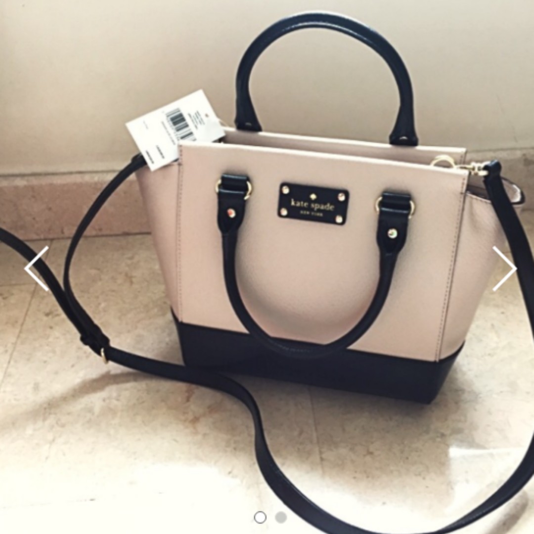 black and white kate spade purse