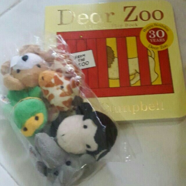 Dear Zoo book + Finger Puppets, Hobbies & Toys, Books & Magazines, Children's Books on Carousell