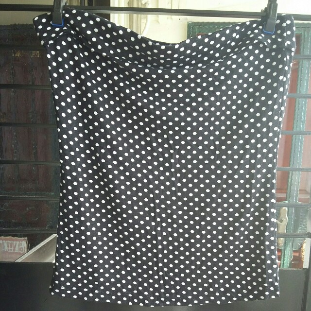 NONAME SPACE Polka-Dot Lace Cross Tube Top