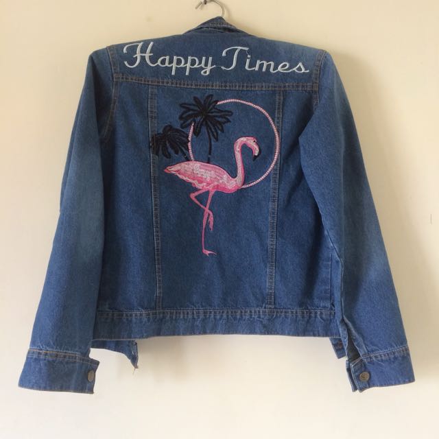 Flamingo Denim Jacket Women S Fashion Women S Clothes Outerwear