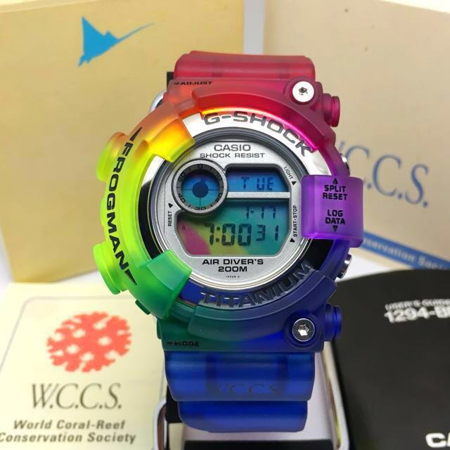 color g shock rainbow DW8201 Manta Coral G Wold Shock Ray Colour Rainbow Frogman