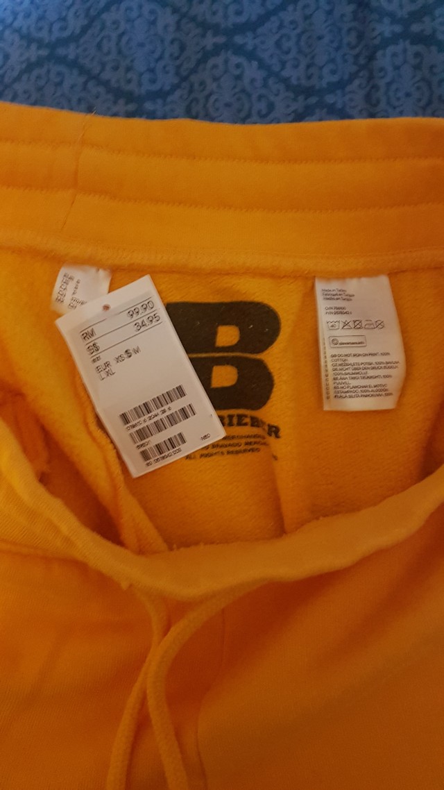 Justin Bieber x H M Purpose Tour Yellow Sweatpants