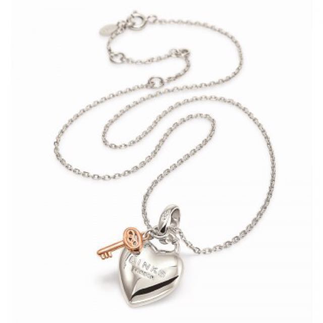 Links of London Necklace Heart Padlock with Rose gold key
