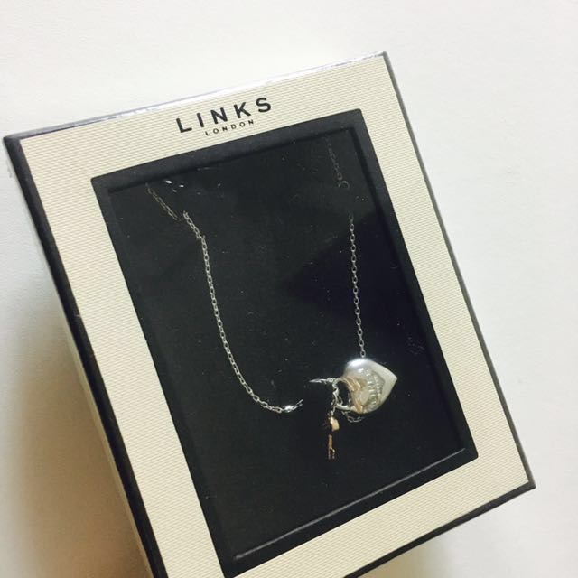 Links of London Necklace Heart Padlock with Rose gold key