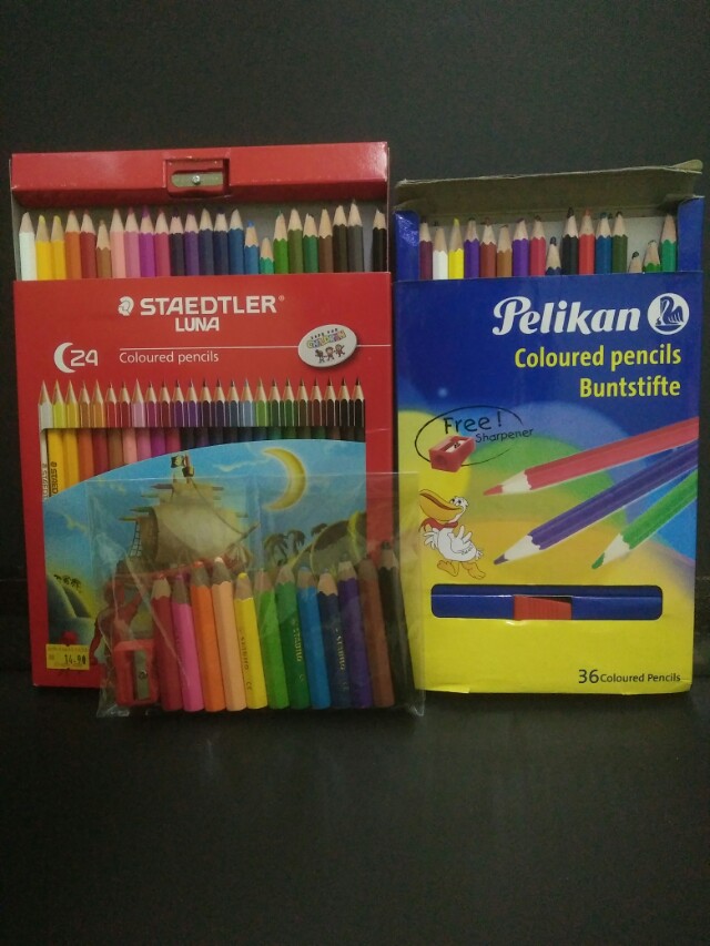 Stabilo Staedtler Luna Pelikan 12 24 36 Coloured Pencils Books