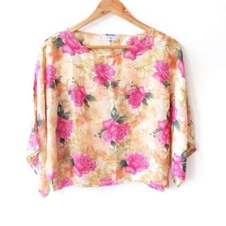 NEW floral yellow top