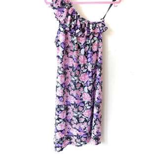 A-028 Floral purple dress