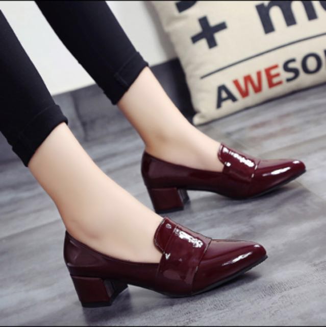 BN wine red heeled loafers Women s Fashion Footwear Loafers on