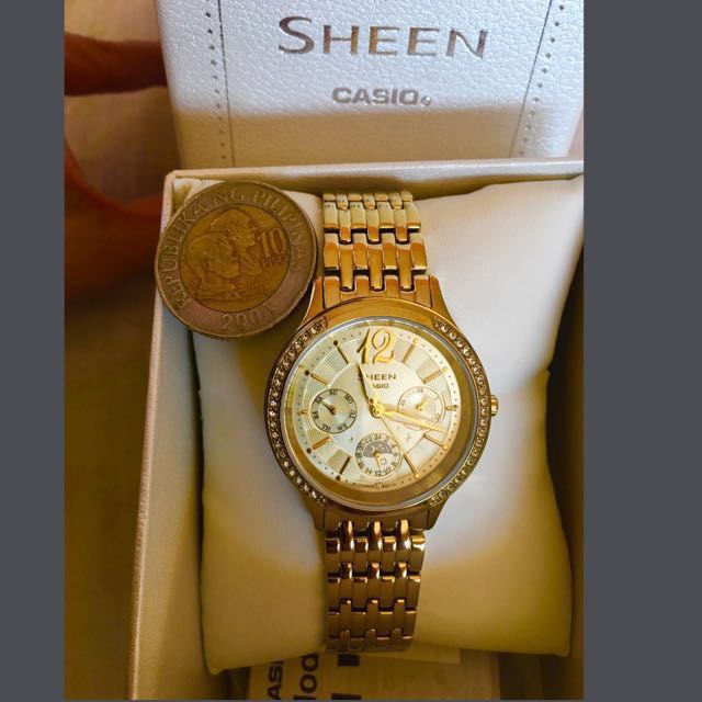casio sheen gold watch