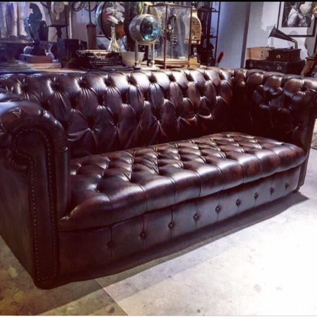 Chesterfield Leather Vintage Sofa Furniture Sofas On Carou Chesterfield Leather Vintage Sofa