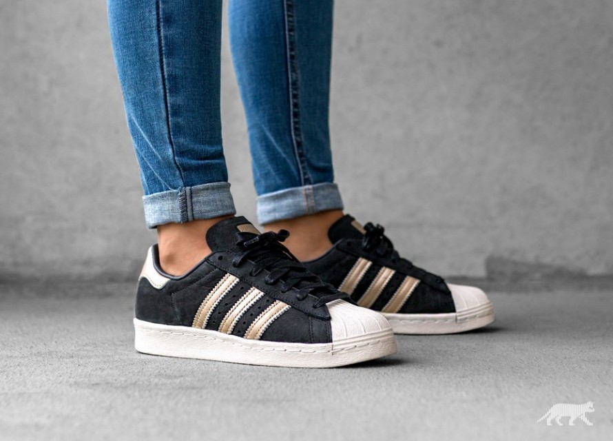 FAST!!) Adidas Superstar 80s 999 W Core Black \u0026 Gold, Women's Fashion, Shoes  on Carousell