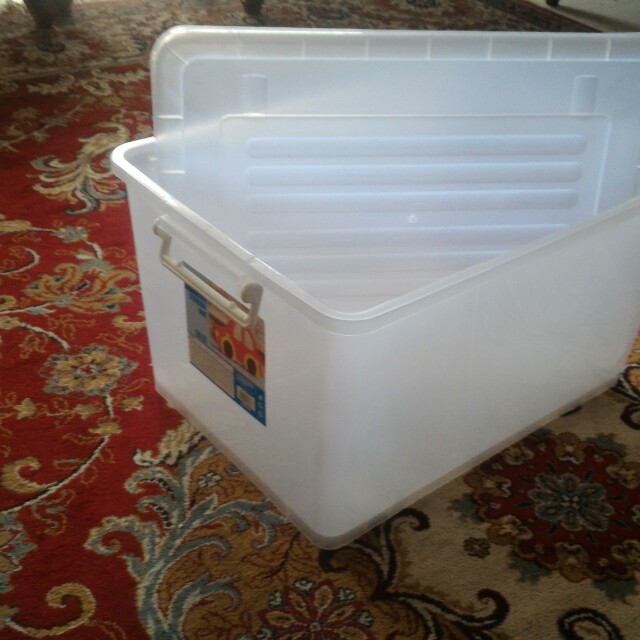 Storage Box With Wheel Bekas Simpan Barang Beroda 55liter Size Besar New Home Furniture Others On Carousell