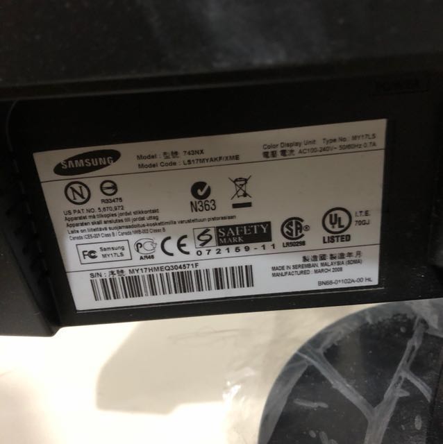 used samsung 743nx lcd monitor
