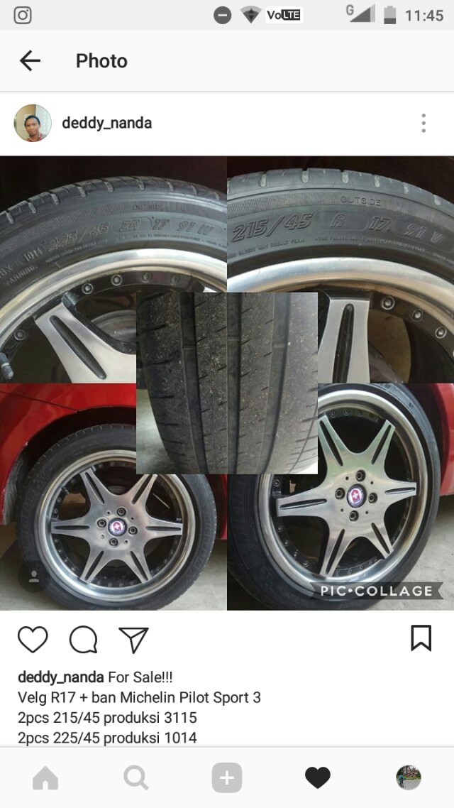 Velg R17 Ban Michelin Aksesoris Mobil Di Carousell