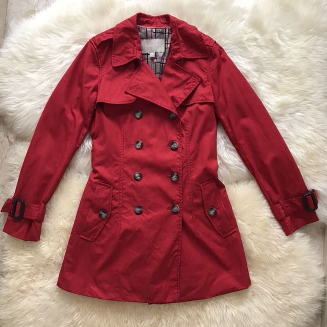 Banana republic red trench coat on sale