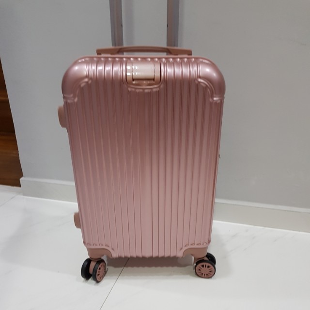 Pink metal suitcase sale