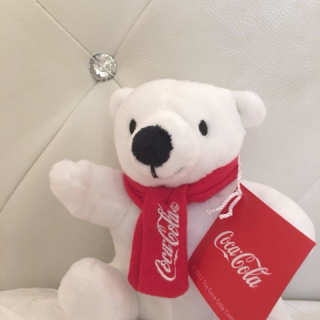 coca cola stuffed polar bear