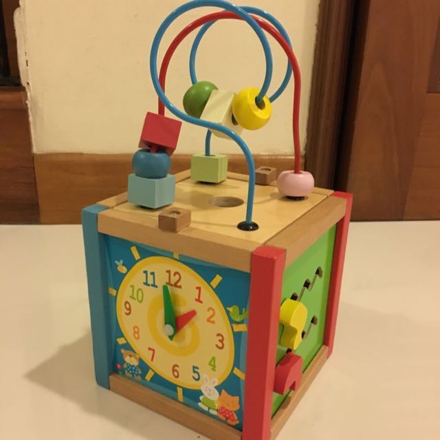 elc mini wooden activity cube