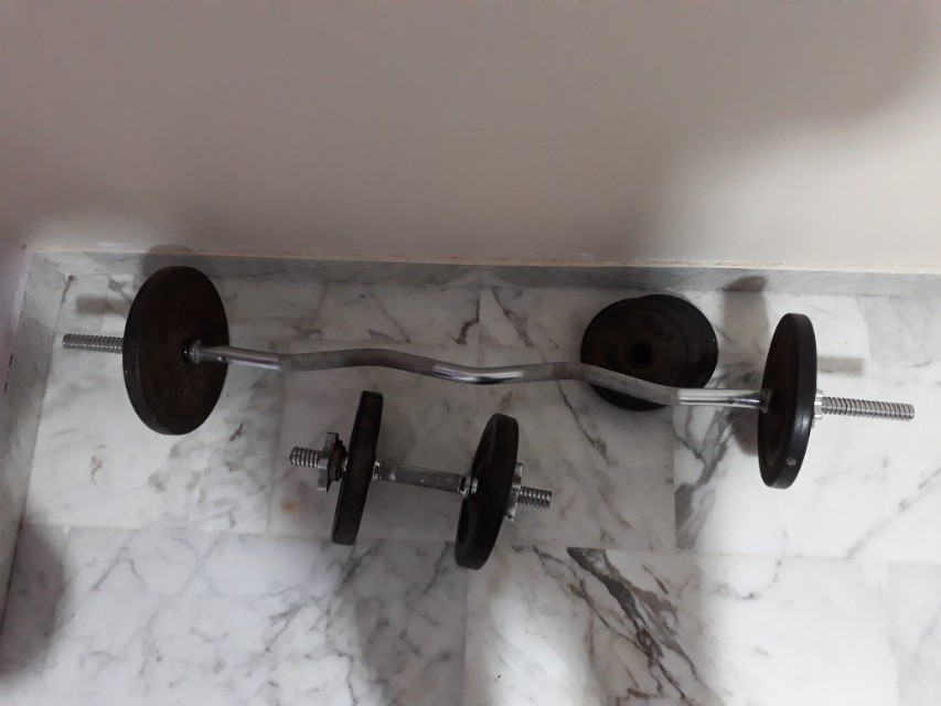 ez bar & weights, Sports Equipment, Exercise & Fitness, Cardio