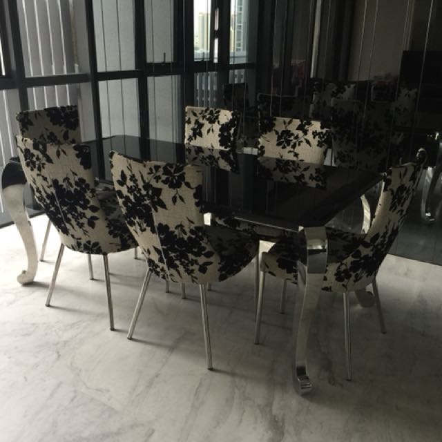 Glass Dining Table Without Chairs, Furniture & Home Living, Furniture