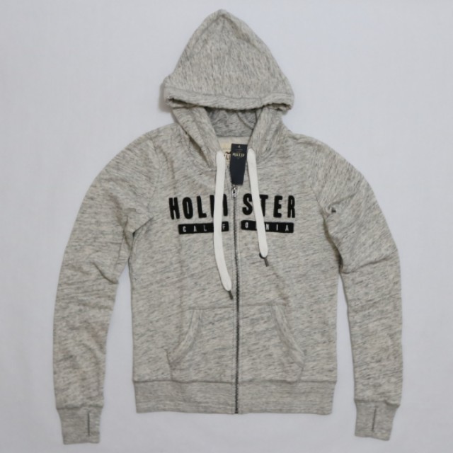 hollister logo full zip hoodie