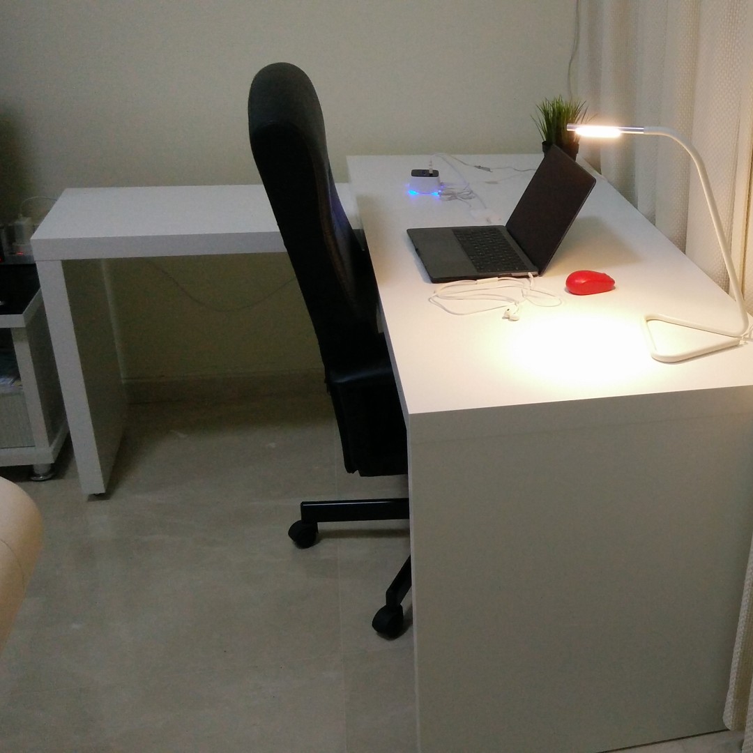 Ikea Malm Desk With Pull Out Panel White Furniture Tables