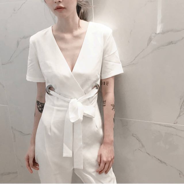 surplice jumpsuit