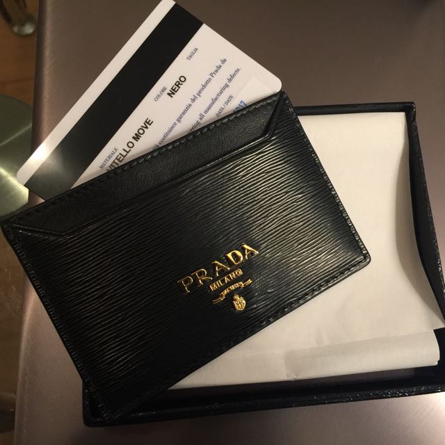 Prada business card holder (Category: Accessories) located in Perth. Submitted by mangofloat99 (Listing ID 145845230, Image 2). Description: Brand new. Prada business card holder, description as shown in photos. .