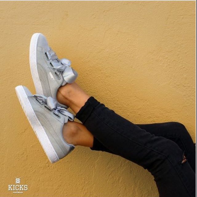 puma suede heart bianche