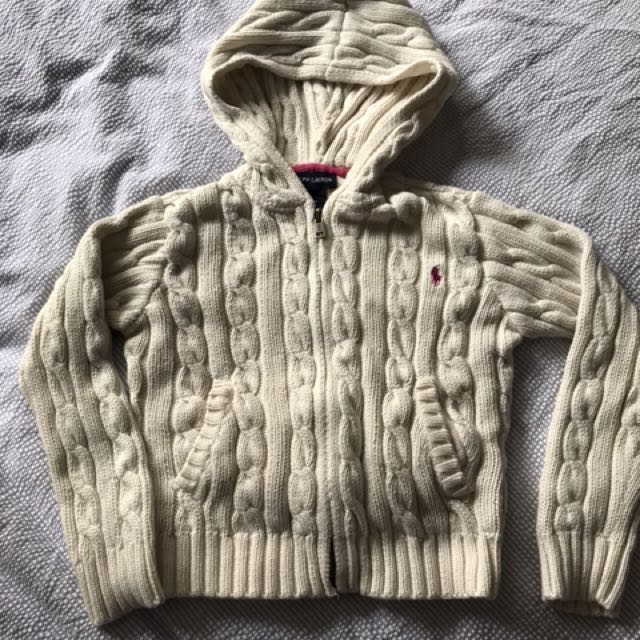Ralph lauren cable knit zip up sweater store