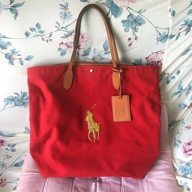 Ralph lauren red tote online