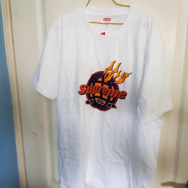 Supreme fire deals tee white