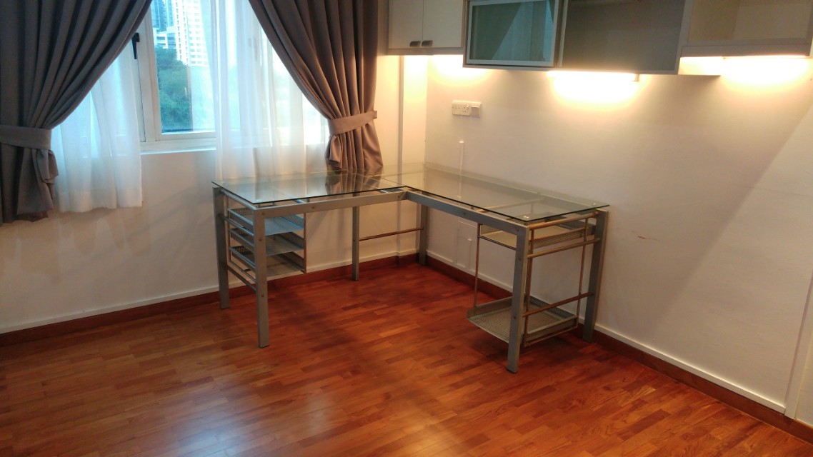 Tempered Glass Study Desk L Shaped Furniture Tables Chairs