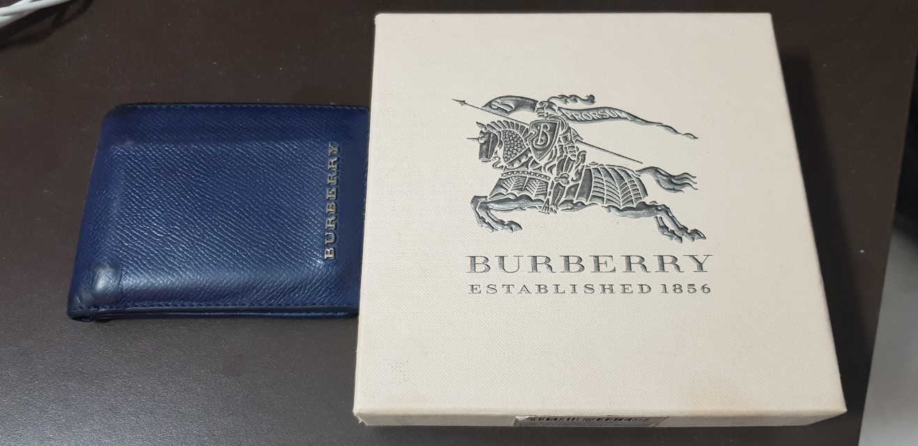 Used Burberry Mens wallet (dark blue) for sale, Luxury, Bags & Wallets on  Carousell