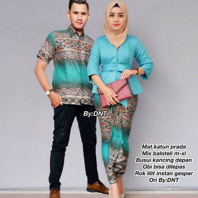 Baju couple lilit pusoita batik kebaya  modern  trendi lucu 