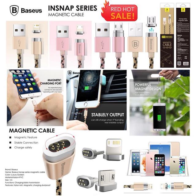 BASEUS Magnetic Cable, Mobile Phones & Gadgets, Mobile & Gadget ...