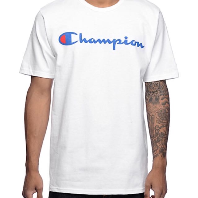 Champion T-Shirt (White), Men's Fashion 
