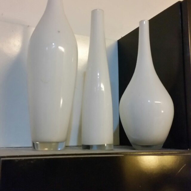 Ikea Milky White Glass Vases Bekas Bunga Home Furniture Home