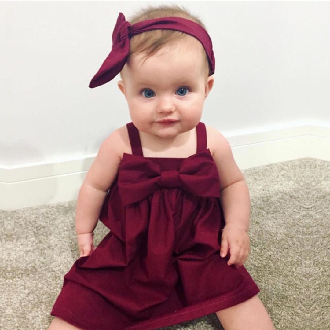 maroon frock for baby