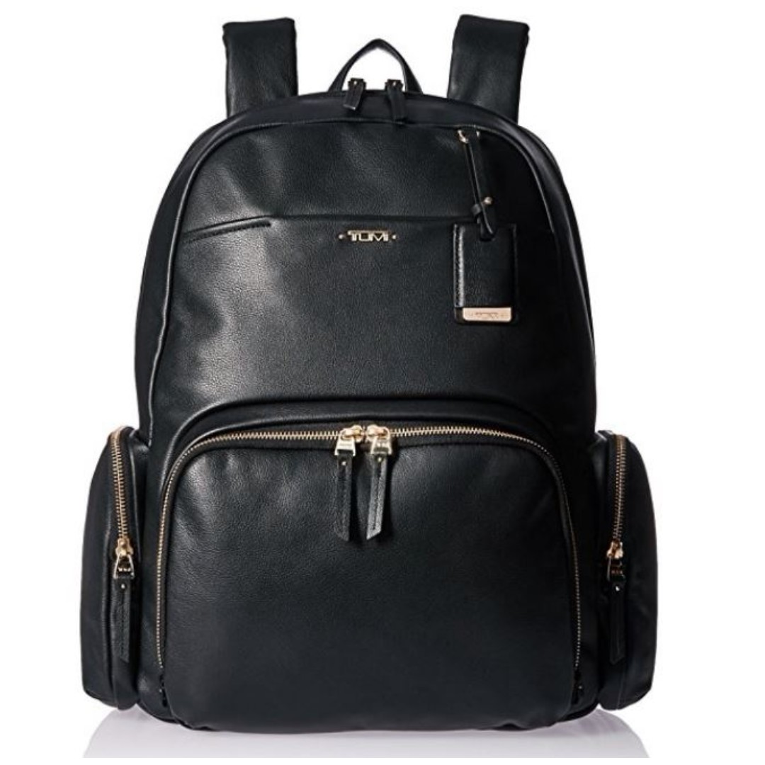 tumi backpack women leather