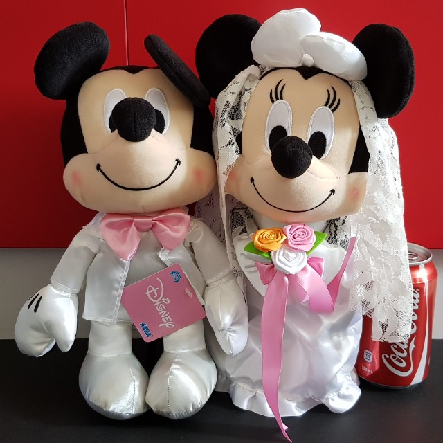 mickey and minnie wedding plush