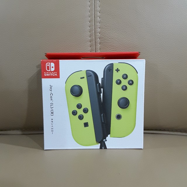 Joy Con Neon Yellow Controller Nintendo Switch, Video Gaming, Video