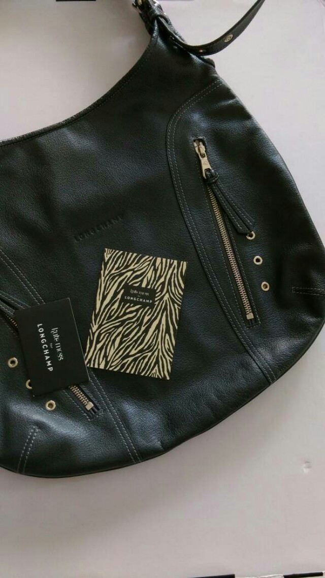 【限定品を特価】 LONGCHAMP Kate Moss ボストンバッグ 黒 black-leather-kate-moss-