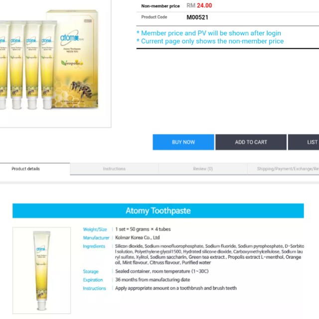 Toothpaste 4 pcs (Category: Vitamins & Supplements) located in Kuala Lumpur. Submitted by s.rohanichuk (Listing ID 146236392, Image 2). Description: Removes dental plaque,tartar,bad breath,prevent cavities,fight bacteria and refreshes mouth.Suitable for adult and children..