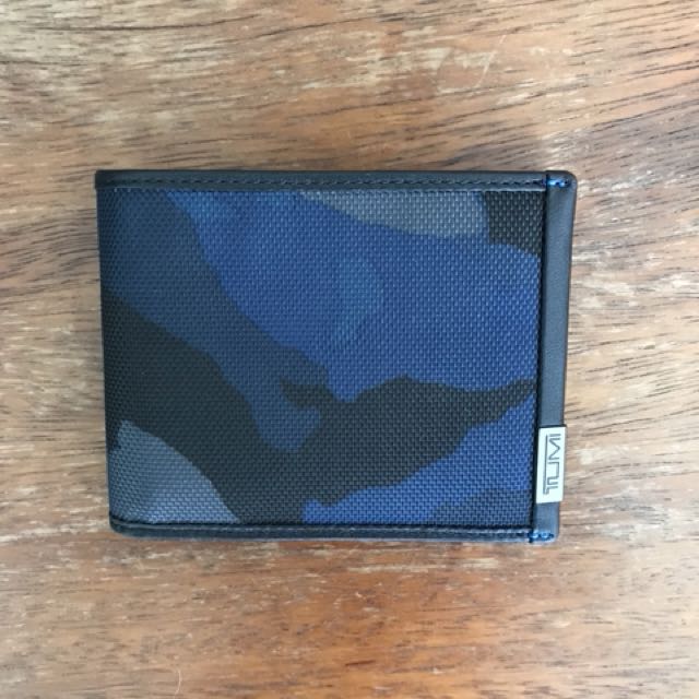 Tumi blue camo wallet top